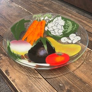 William McGrath Fusion Art “Vegetable Medley” Plate